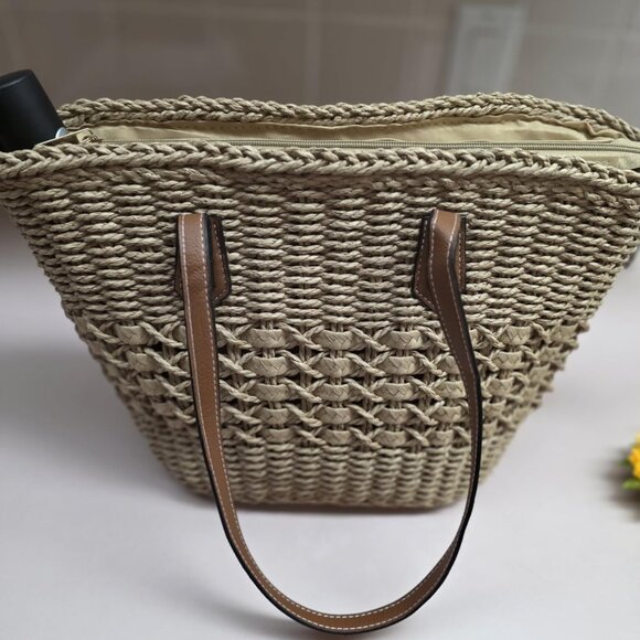Neiman Marcus Sunflower Straw Beach Bag - Picture 7 of 7